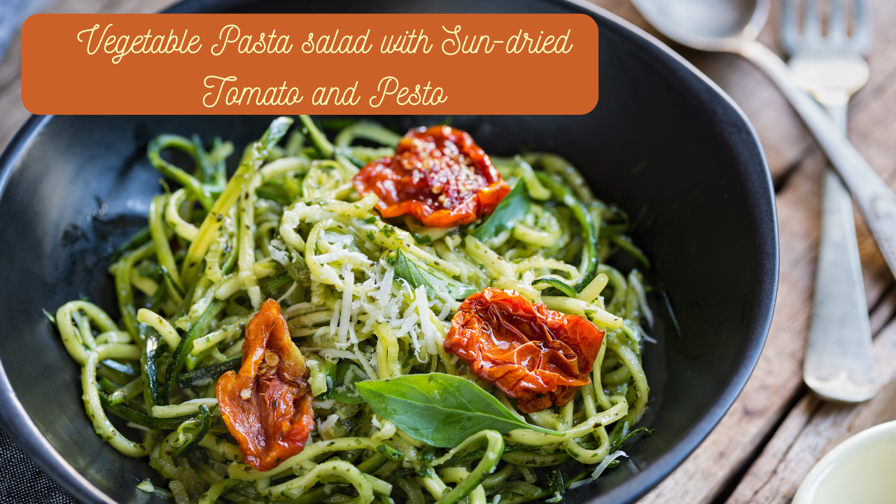 Vegetable pasta and pesto